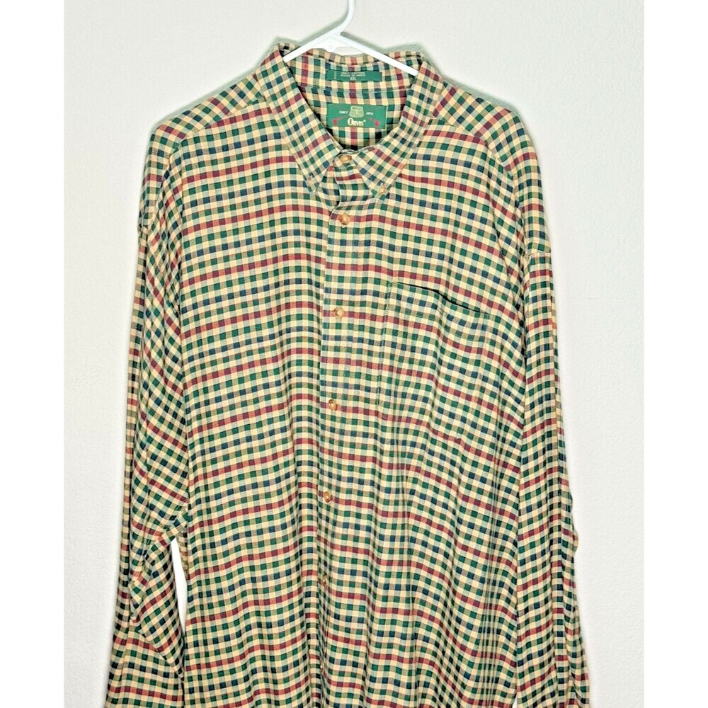 Orvis Men Sz XXL Vintage Button Up Shirt Long Sleeve Checked EUC 14081